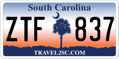 SC license plate ZTF837