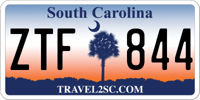 SC license plate ZTF844