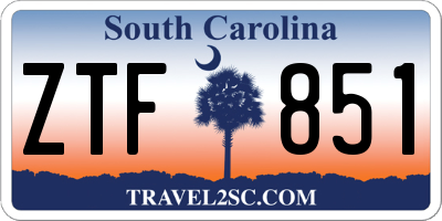SC license plate ZTF851