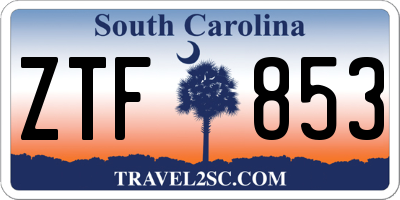 SC license plate ZTF853