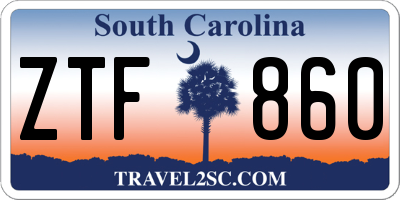 SC license plate ZTF860
