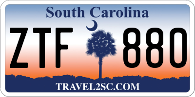 SC license plate ZTF880