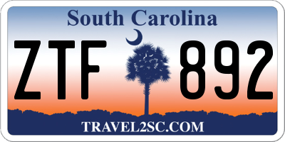 SC license plate ZTF892