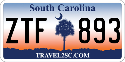 SC license plate ZTF893