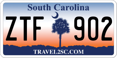 SC license plate ZTF902