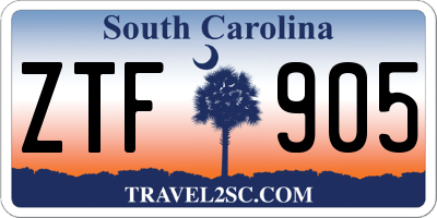 SC license plate ZTF905