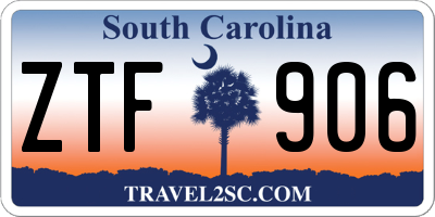 SC license plate ZTF906