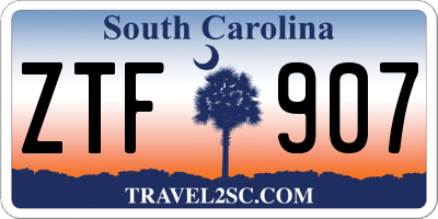 SC license plate ZTF907