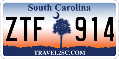 SC license plate ZTF914