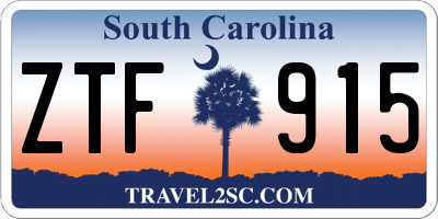 SC license plate ZTF915