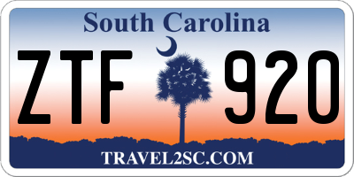 SC license plate ZTF920