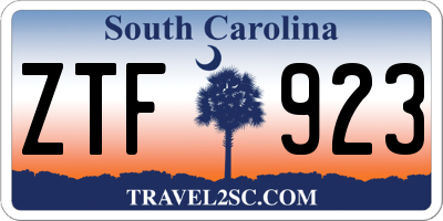 SC license plate ZTF923