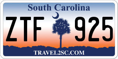 SC license plate ZTF925