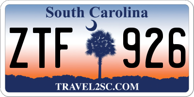 SC license plate ZTF926