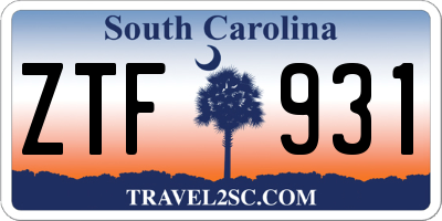 SC license plate ZTF931