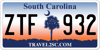 SC license plate ZTF932
