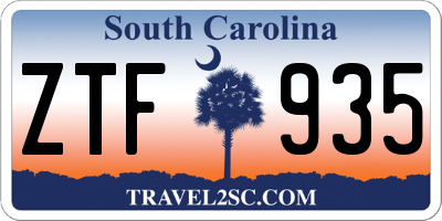 SC license plate ZTF935