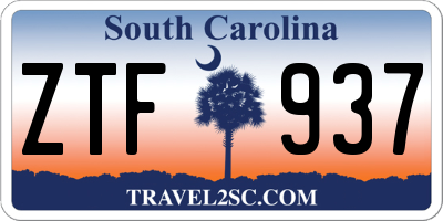 SC license plate ZTF937
