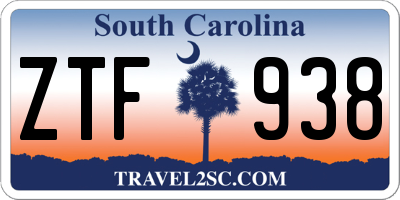 SC license plate ZTF938
