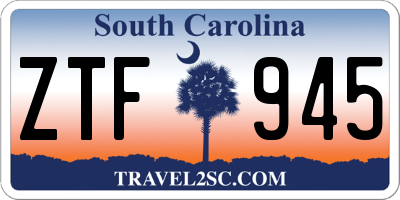 SC license plate ZTF945