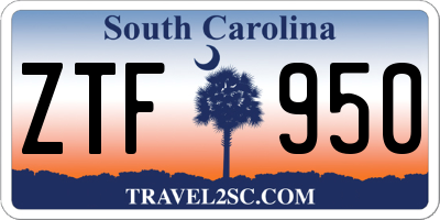 SC license plate ZTF950