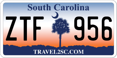 SC license plate ZTF956