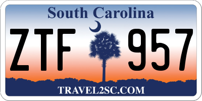 SC license plate ZTF957