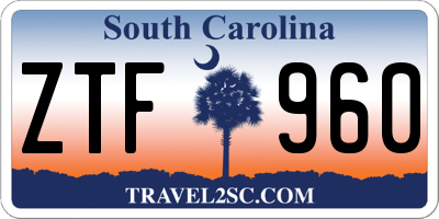 SC license plate ZTF960