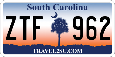 SC license plate ZTF962