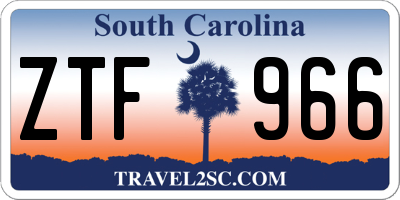 SC license plate ZTF966