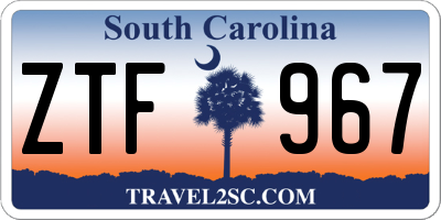 SC license plate ZTF967