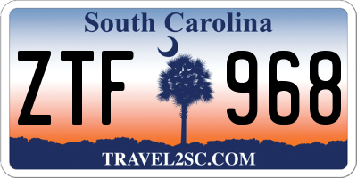 SC license plate ZTF968