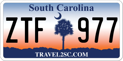 SC license plate ZTF977