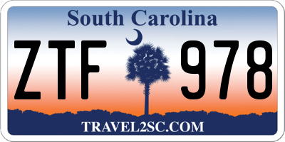 SC license plate ZTF978
