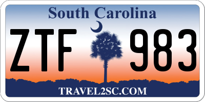 SC license plate ZTF983