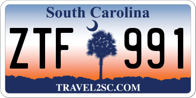 SC license plate ZTF991