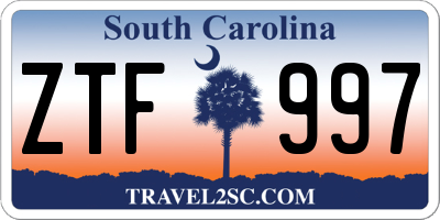 SC license plate ZTF997