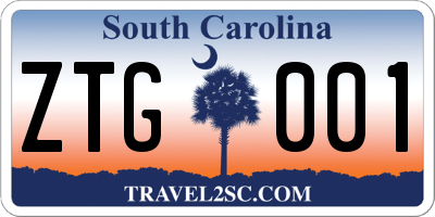 SC license plate ZTG001