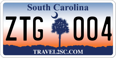 SC license plate ZTG004