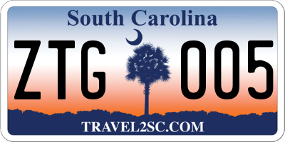 SC license plate ZTG005