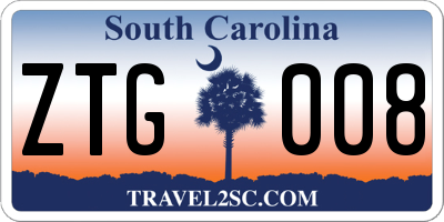 SC license plate ZTG008