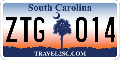SC license plate ZTG014