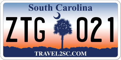 SC license plate ZTG021