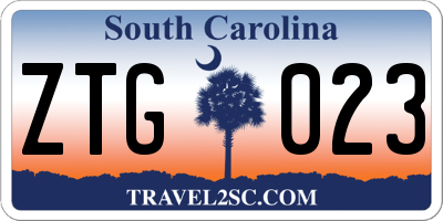 SC license plate ZTG023