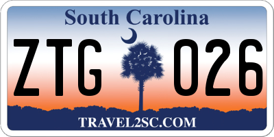 SC license plate ZTG026
