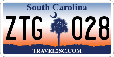 SC license plate ZTG028