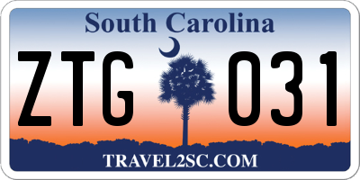 SC license plate ZTG031