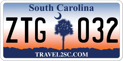 SC license plate ZTG032