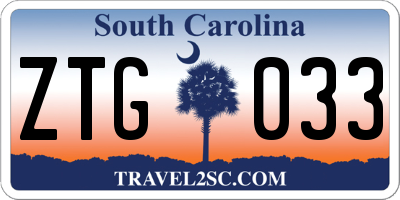SC license plate ZTG033