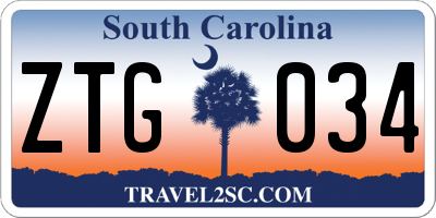 SC license plate ZTG034